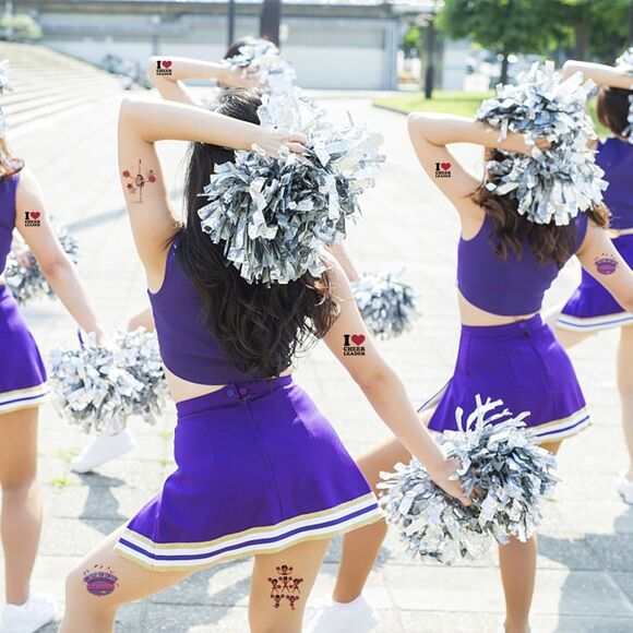 Oringaga 384 Cheerleading Temporary Tattoos for Kids - 24 Sheets - Picture 4 of 4